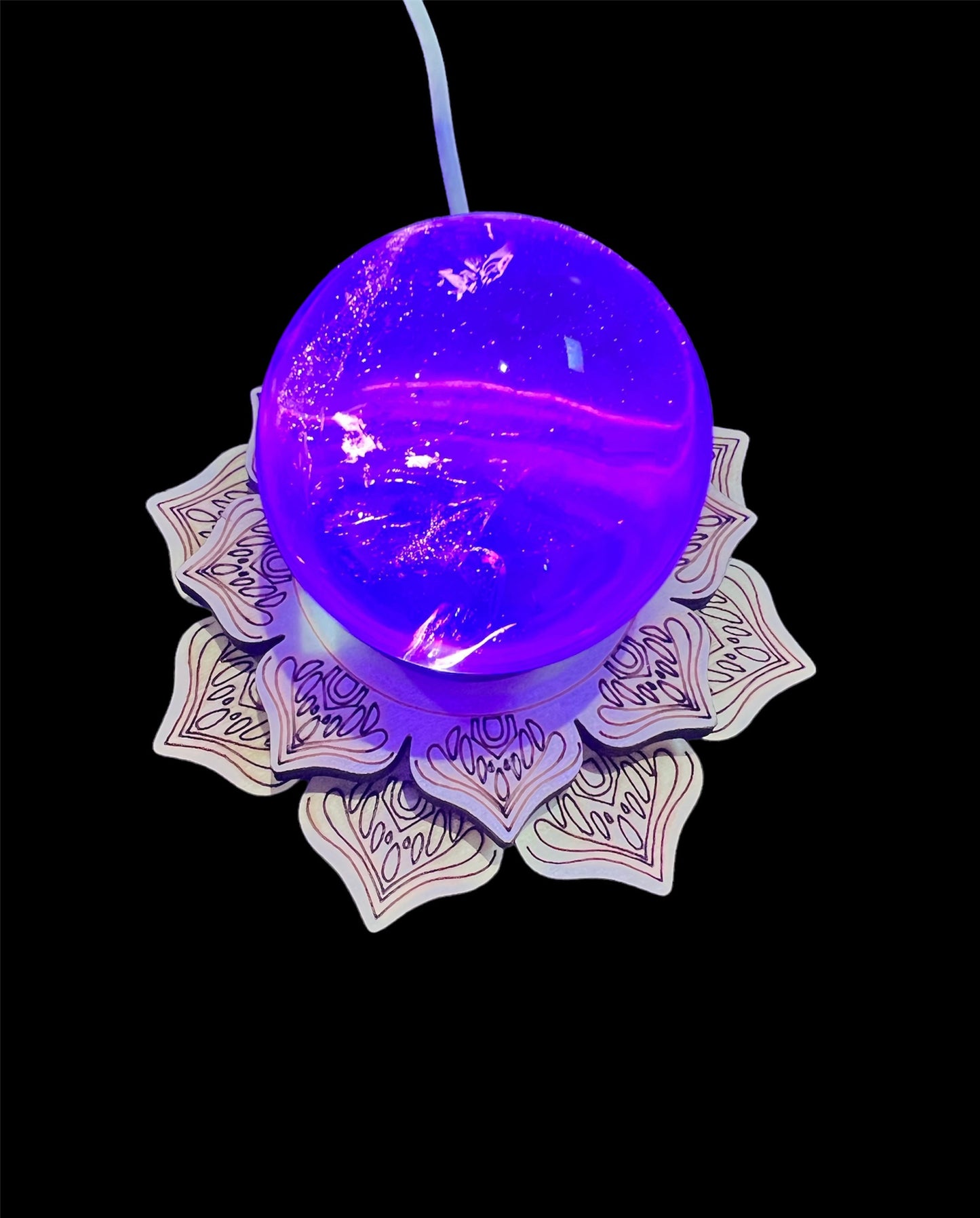 LED Lotus Wooden Light Stand