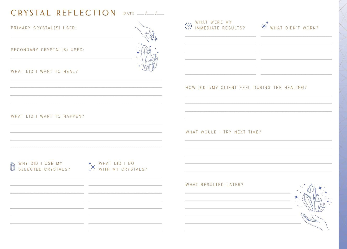 Crystal Healing Reflection Journal