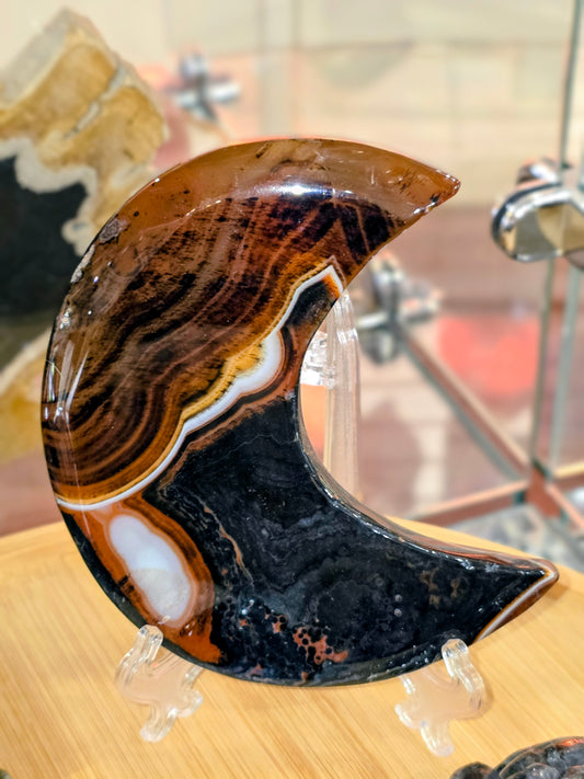 Sardius Polished Crescent Moon