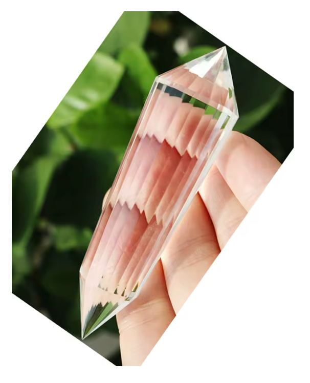 24 sides Clear Quartz Vogel Crystal