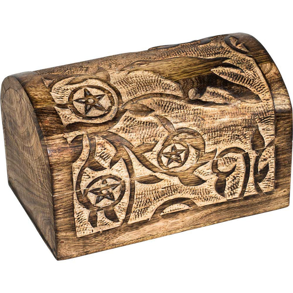 Wood Raven treasure chest 7.5xx4.75