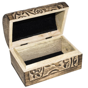 Wood Raven treasure chest 7.5xx4.75