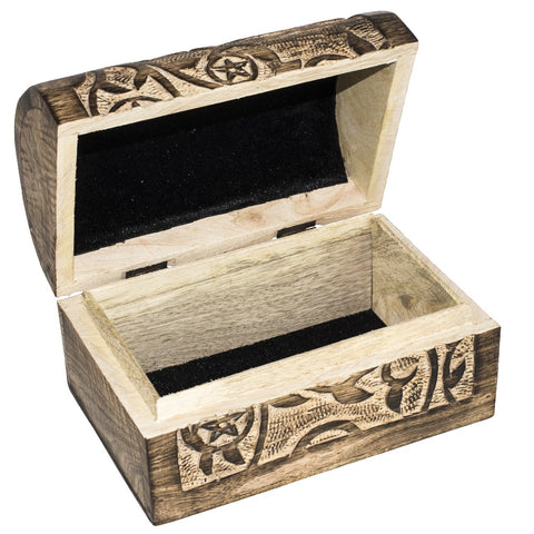 Wood Raven treasure chest 7.5xx4.75