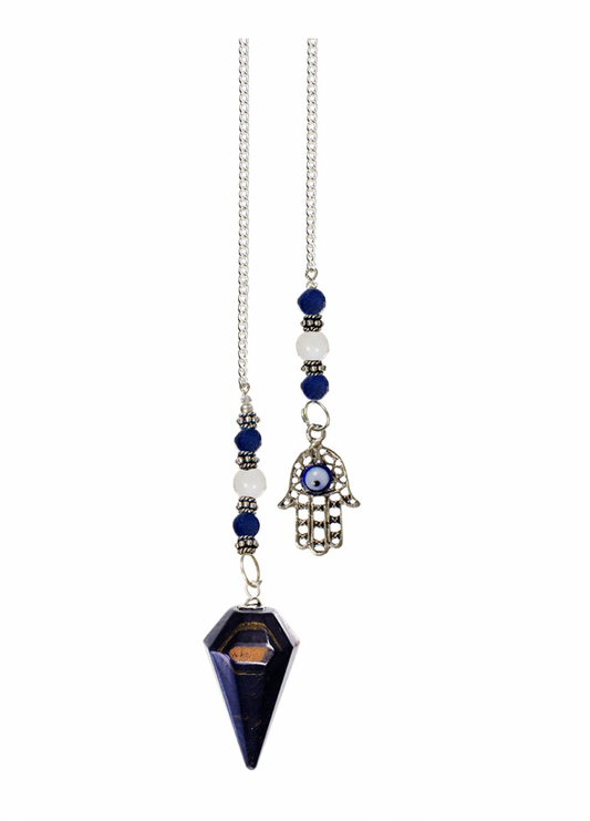 Pendulum - gemstone/blue tiger eye fatima hand