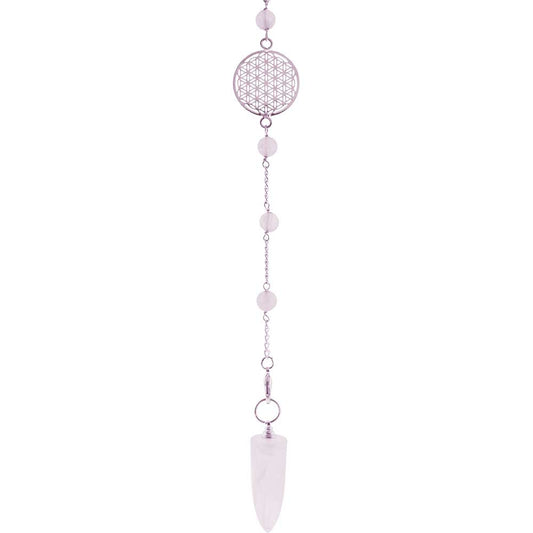 Pendulum - Rose Quartz + Flower of Life