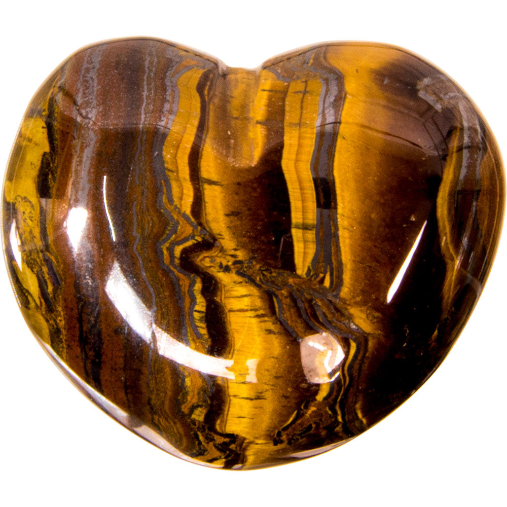Tiger eye puffed heart 1.5"
