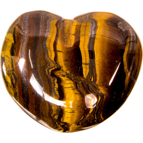 Tiger eye puffed heart 1.5"