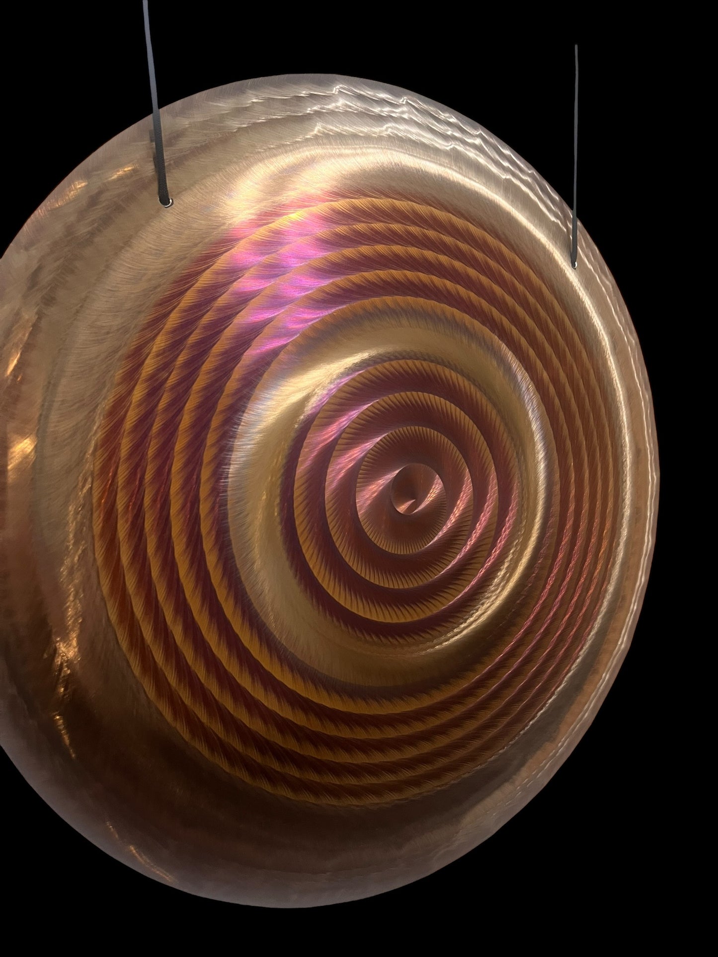 19" / 48 cm - handheld gong - Red Spiral - Grotta Sonora