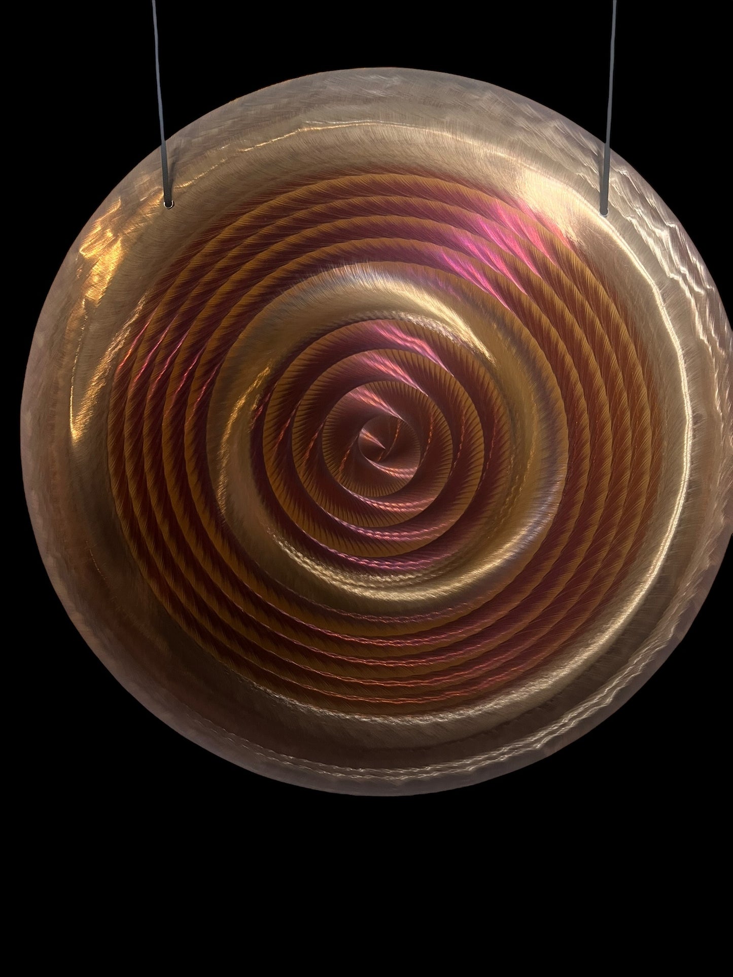 19" / 48 cm - handheld gong - Red Spiral - Grotta Sonora