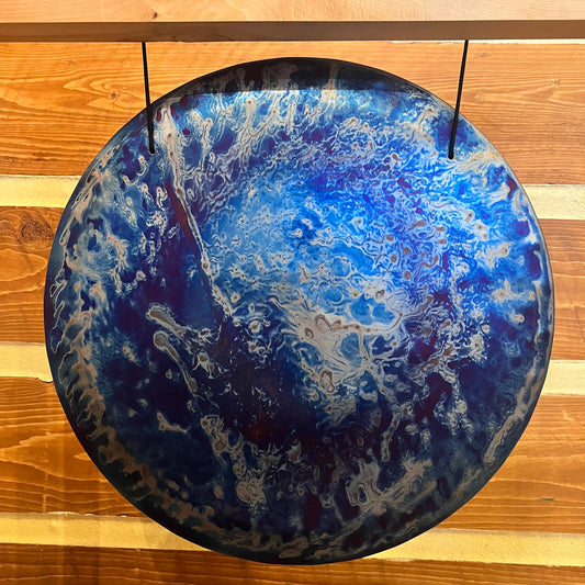 19” / 48 cm Titanium Blue Cosmo Handheld Gong - Grotta Sonora