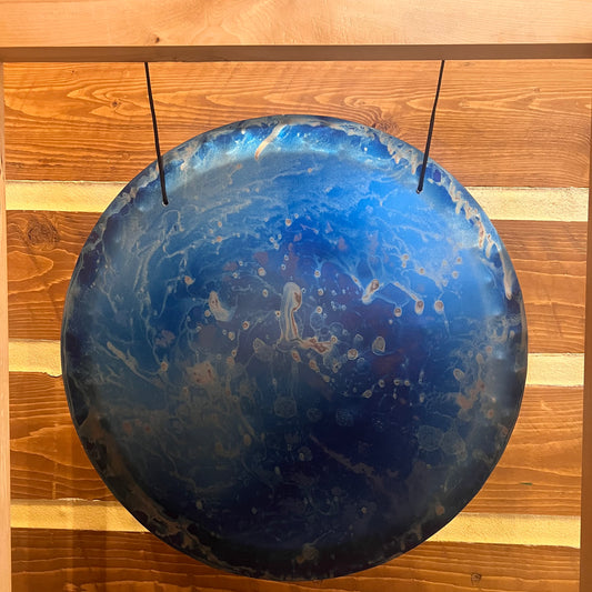 19” / 48 cm Titanium Blue Cosmo Handheld Gong - Grotta Sonora