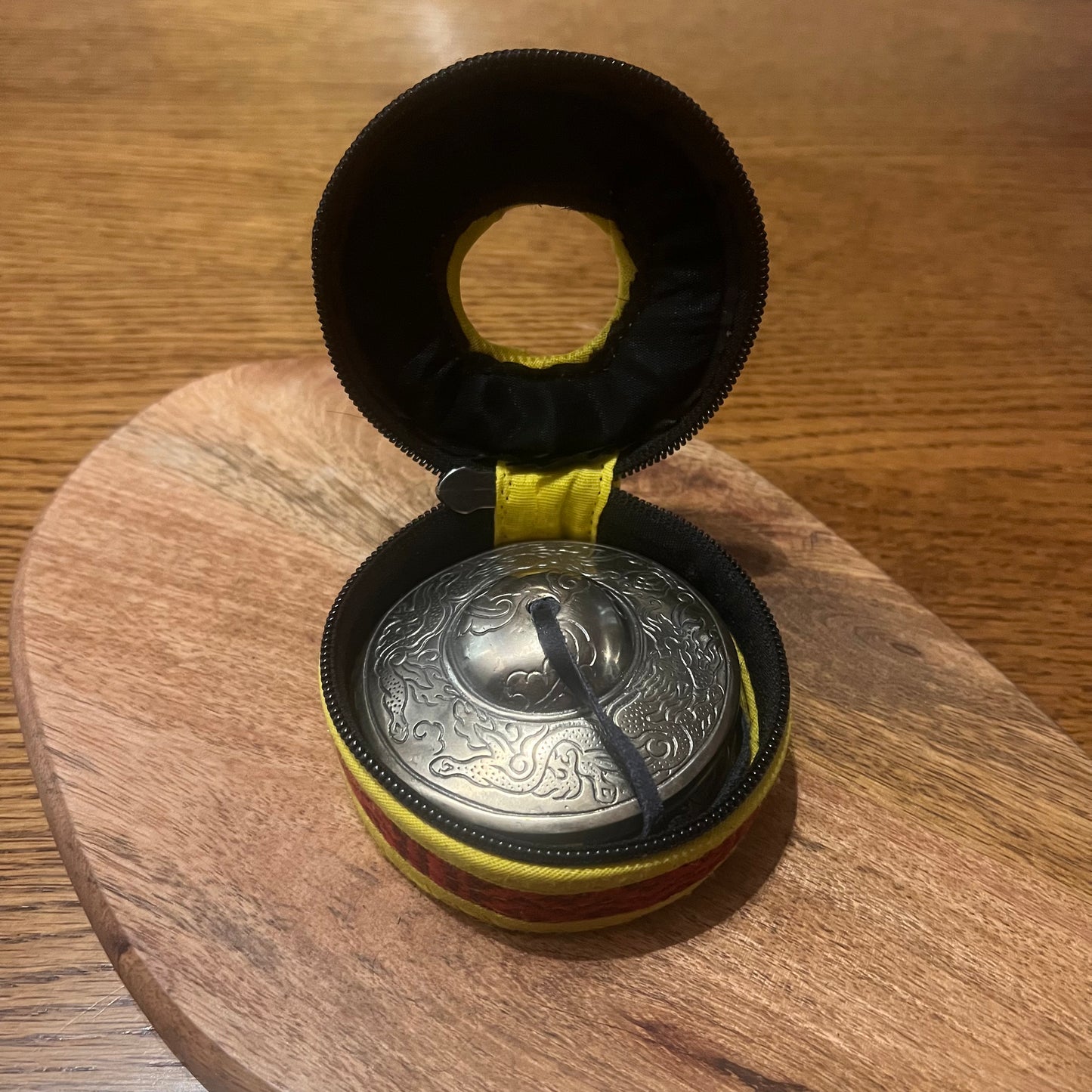 Tibetan Tingshas in authentic carry case