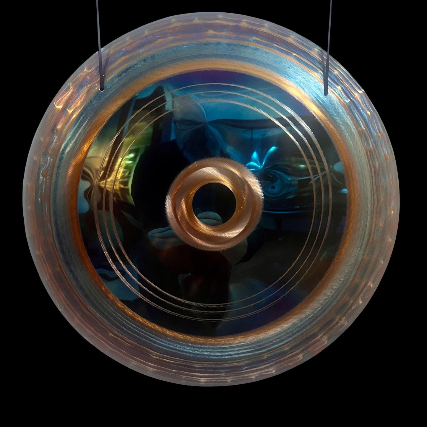 19" / 48 cm - handheld gong - Blue Circle - Grotta Sonora