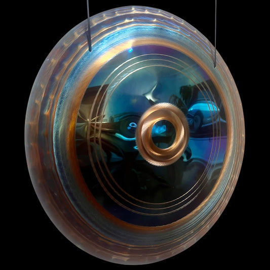 19" / 48 cm - handheld gong - Blue Circle - Grotta Sonora