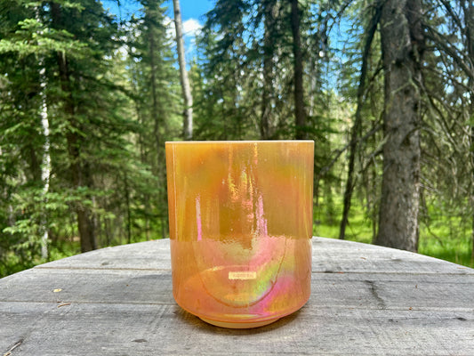 7" G -5 CARNELIAN, PLATINUM CRYSTAL ALCHEMY SINGING BOWL