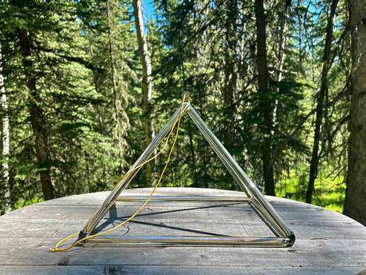 14"  D# -45 SMOKEY QUARTZ ALCHEMY CRYSTAL PYRAMID W/ CASE