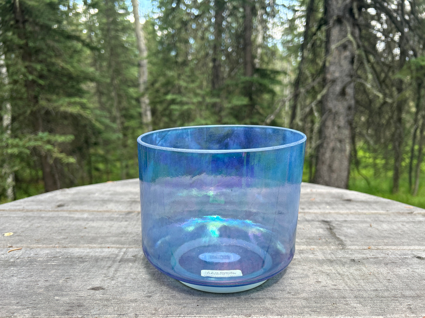 7" A -25 INDIGO, PLATINUM ALCHEMY CRYSTAL SINGING BOWL (practitioner set)