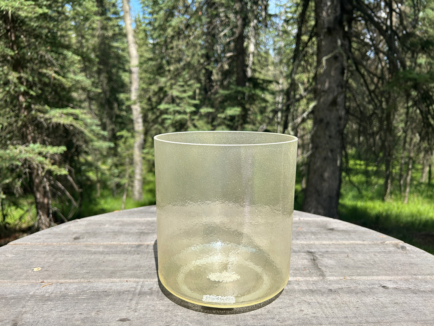 8" E -20 LEMON AURA GOLD ALCHEMY CRYSTAL SINGING BOWL