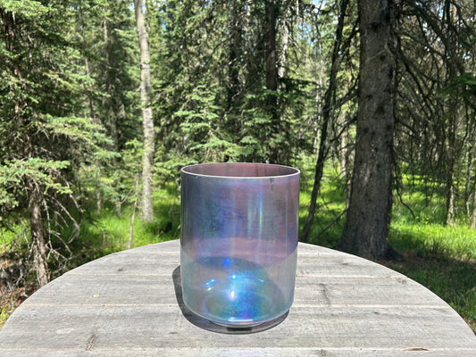 8" A#+30 PINK TOURMALINE, PLATINUM TALL ALCHEMY CRYSTAL SINGING BOWL