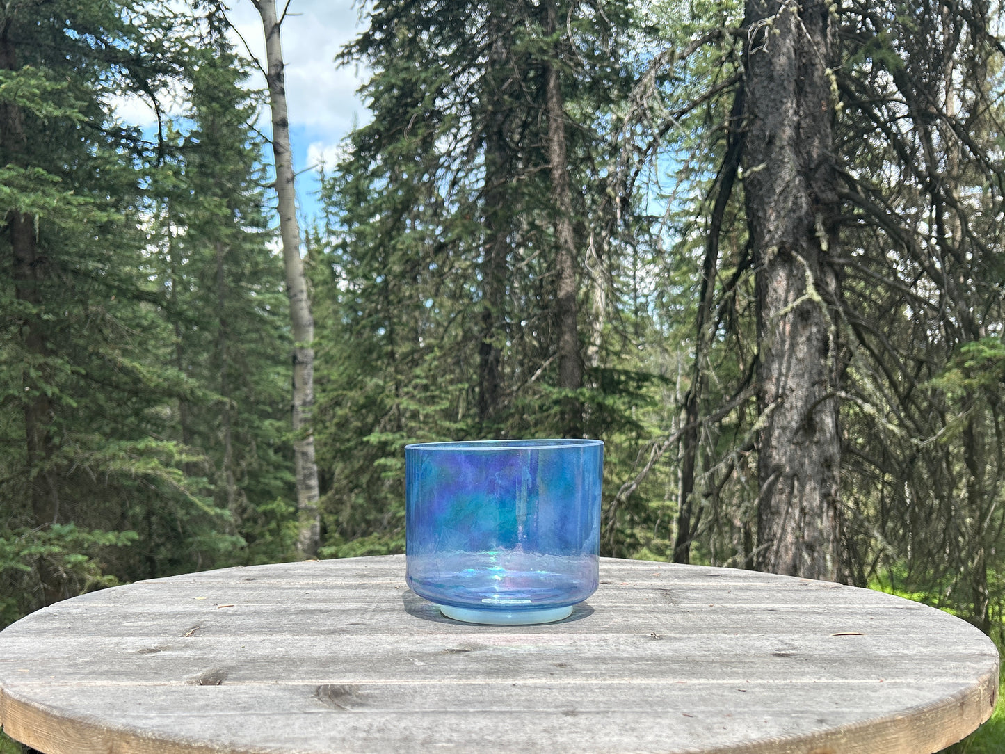 7" A -25 INDIGO, PLATINUM ALCHEMY CRYSTAL SINGING BOWL (practitioner set)
