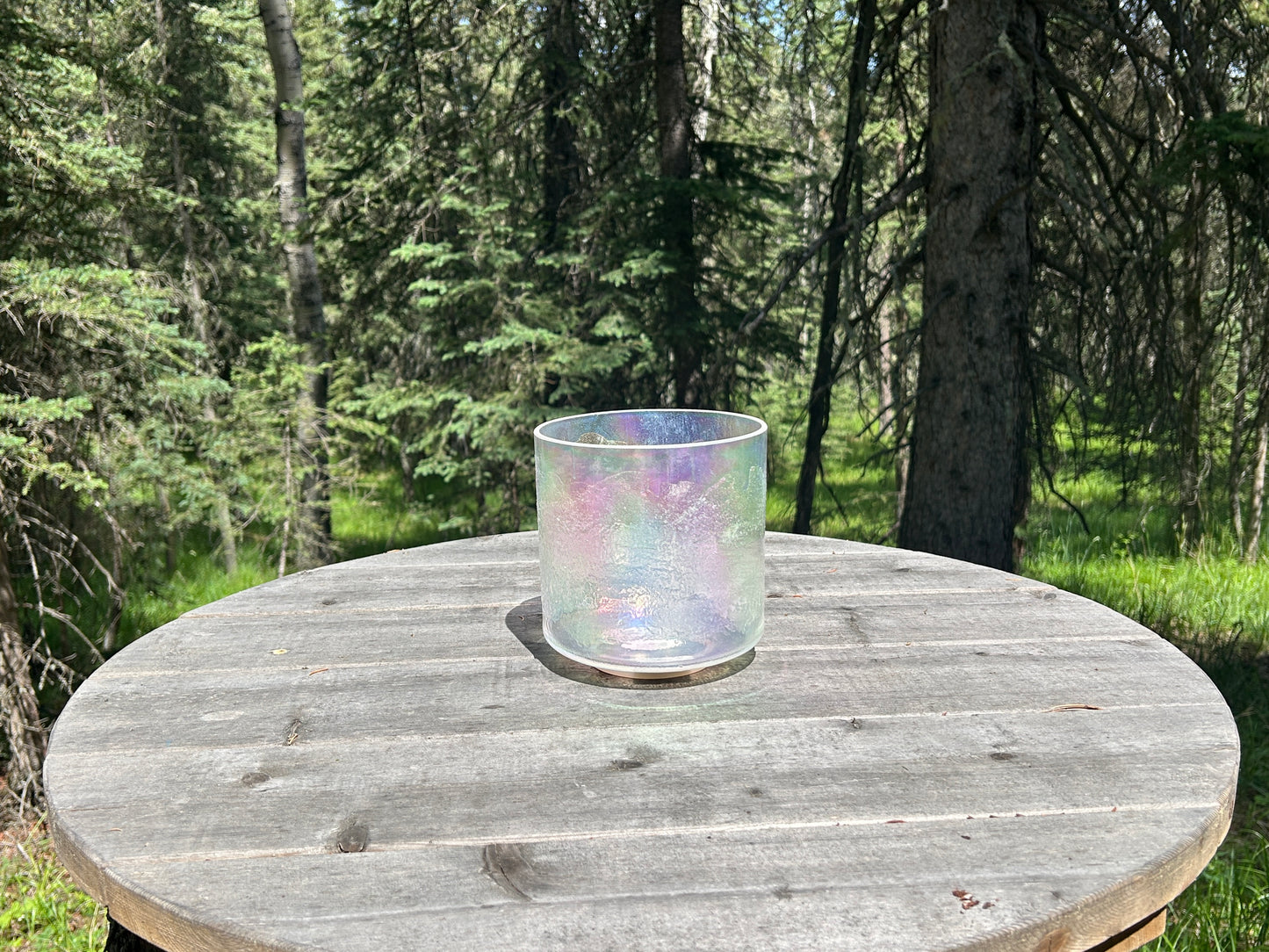 6"  B-40 LEMURIAN SEED, PLATINUM ALCHEMY CRYSTAL SINGINGBOWL