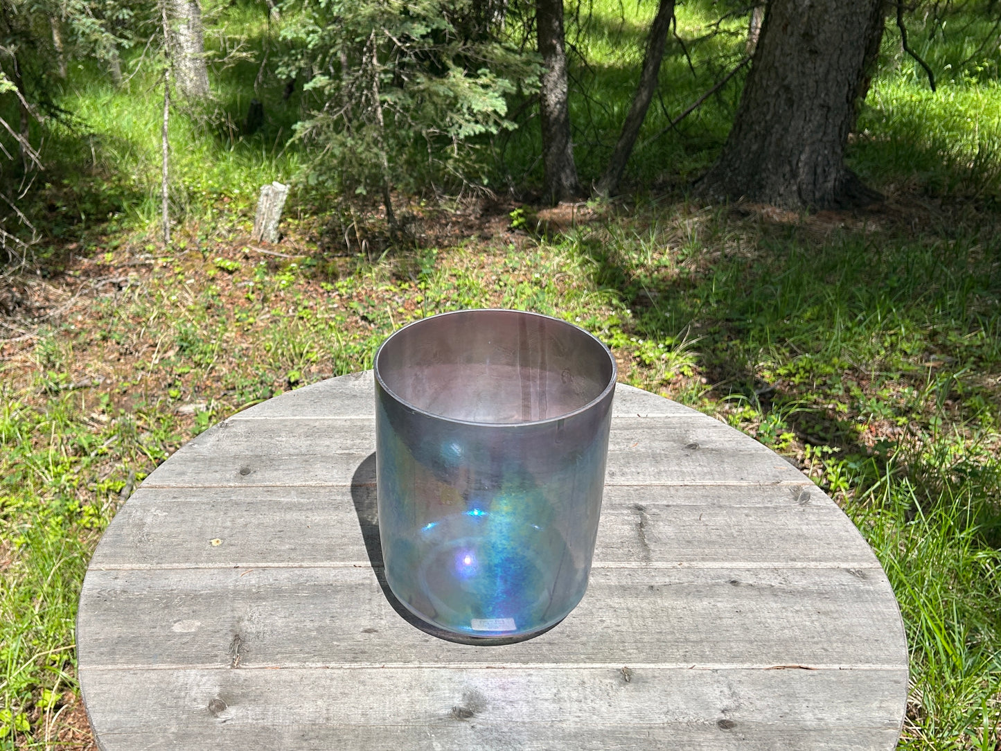 8" A#+30 PINK TOURMALINE, PLATINUM TALL ALCHEMY CRYSTAL SINGING BOWL