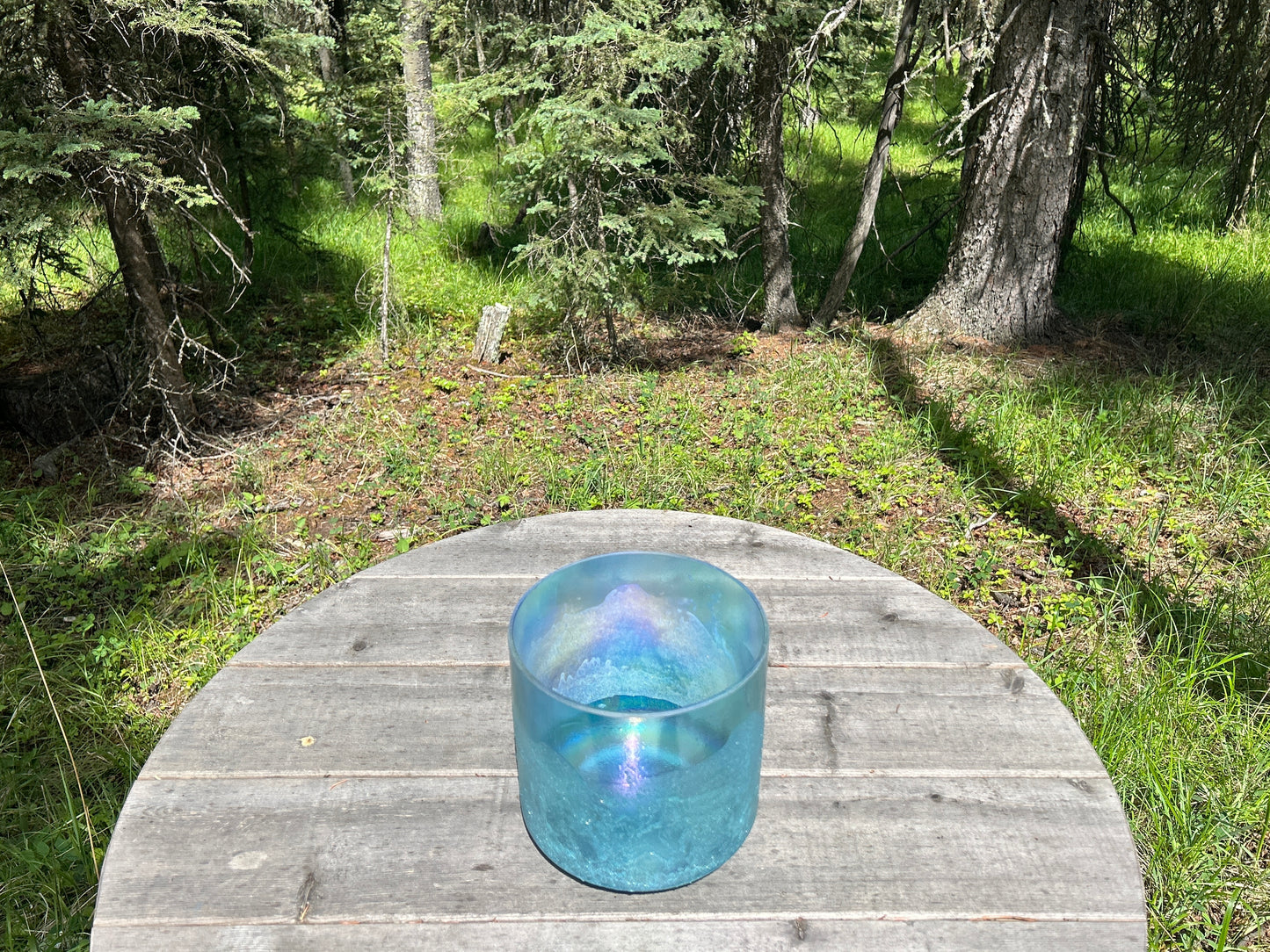 7"  G -15 LEMURIAN SEED, AQUA AURA GOLD ALCHEMY CRYSTAL SINGING BOWL (practitioner set)