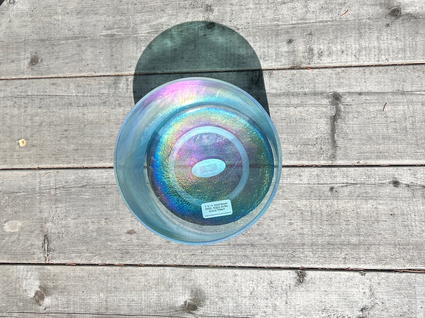 7"  G -15 LEMURIAN SEED, AQUA AURA GOLD ALCHEMY CRYSTAL SINGING BOWL (practitioner set)