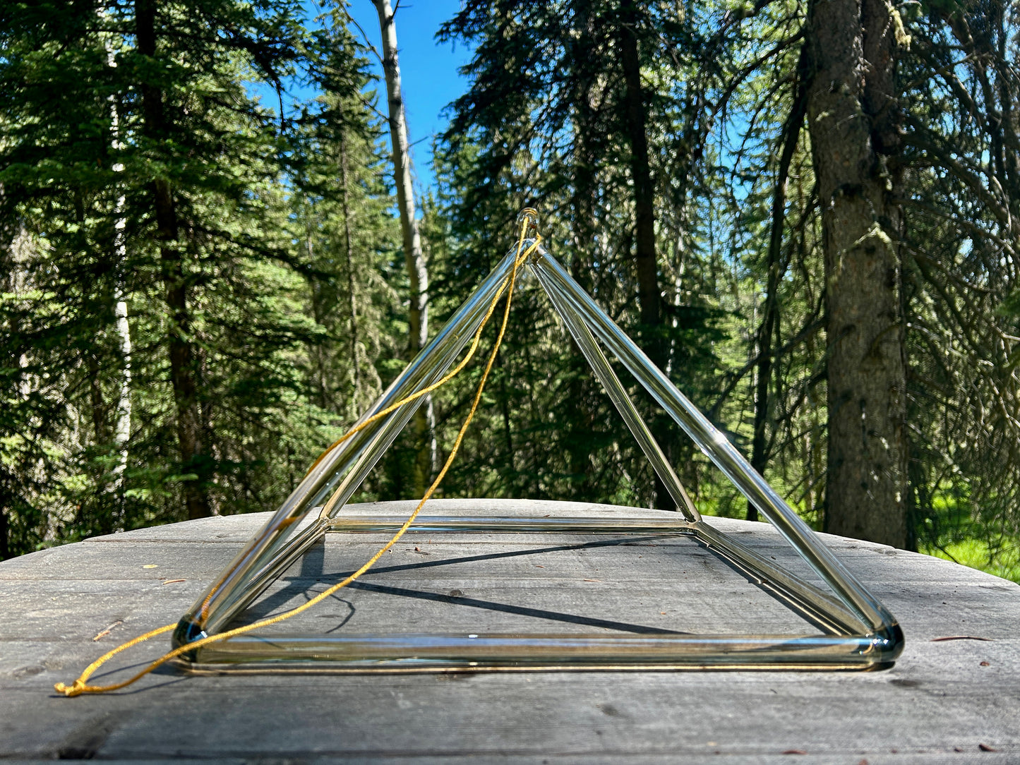 14"  D# -45 SMOKEY QUARTZ ALCHEMY CRYSTAL PYRAMID W/ CASE