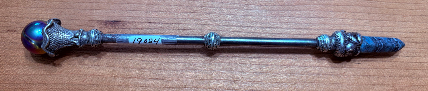 Faery Magic Wand - Titanium Aura / Blue Jasper: Available