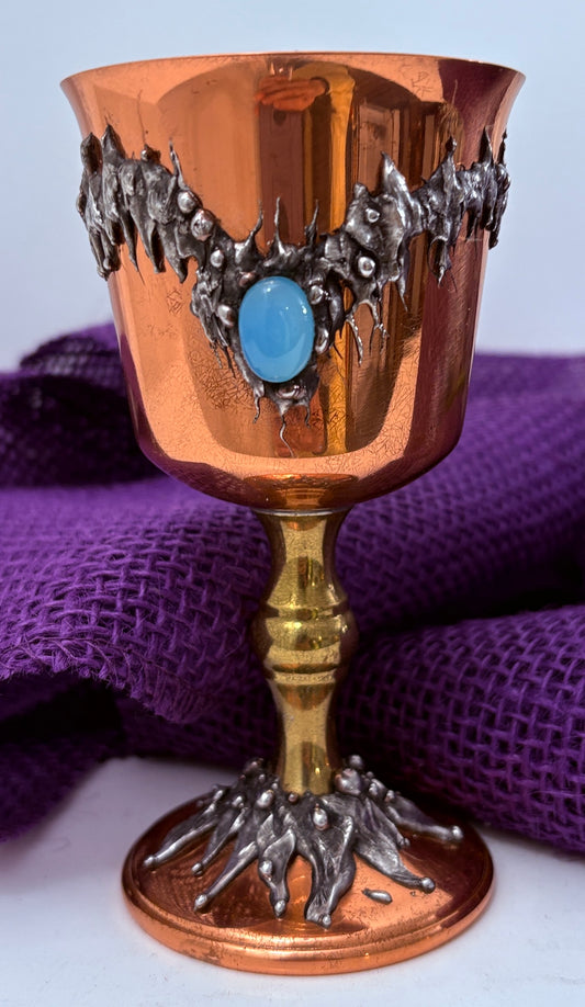 Blue Chalcedony Copper Goblet