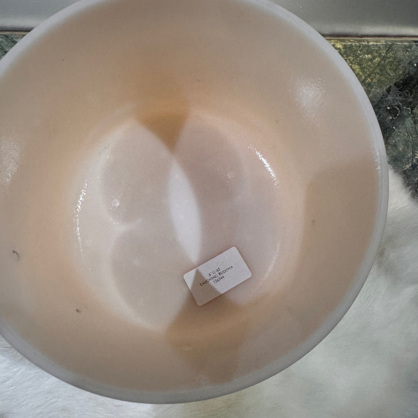 6"  C -45 LAUGHING BUDDHA ALCHEMY CRYSTAL SINGING BOWL