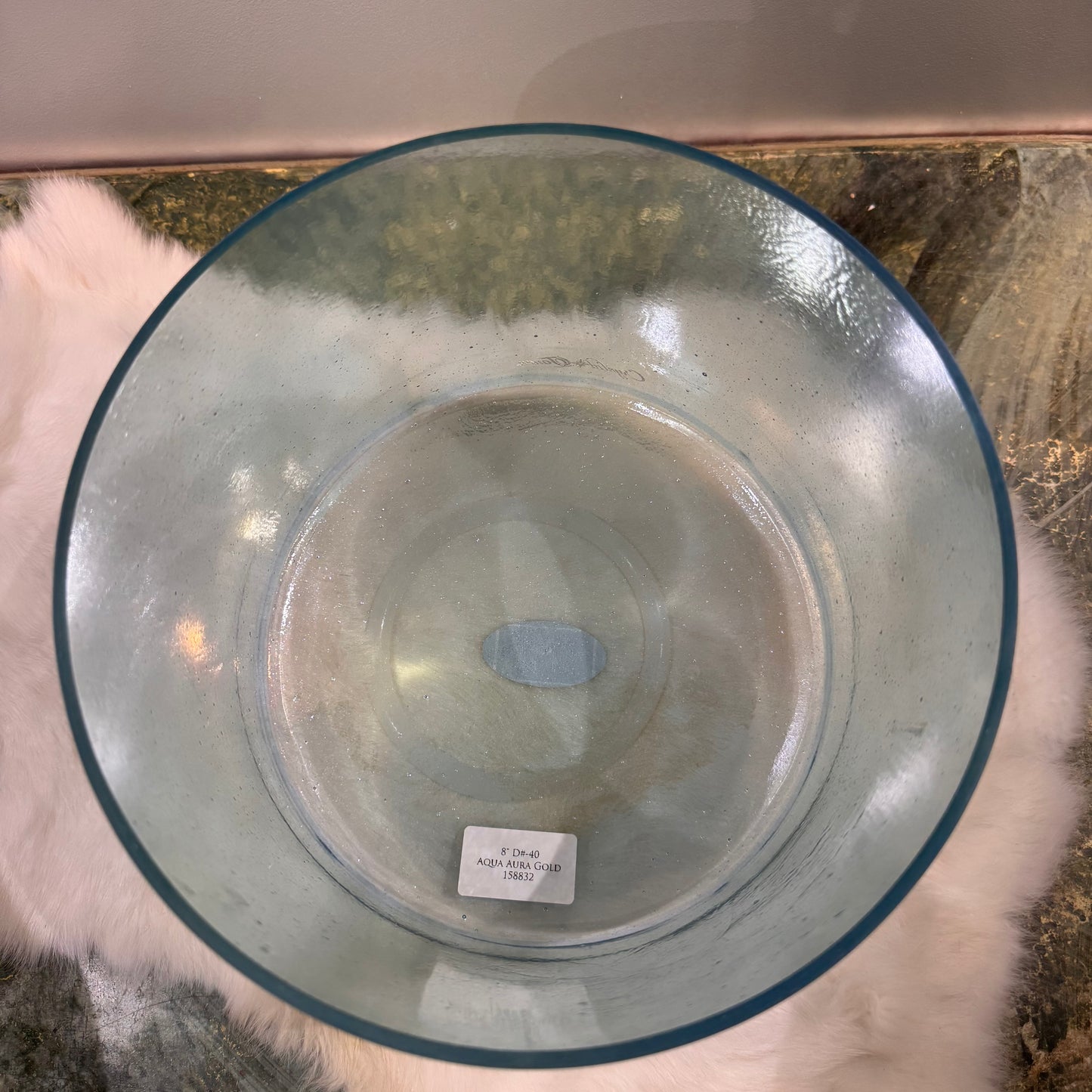 8"  D# -40 AQUA AURA GOLD ALCHEMY CRYSTAL SINGING BOWL
