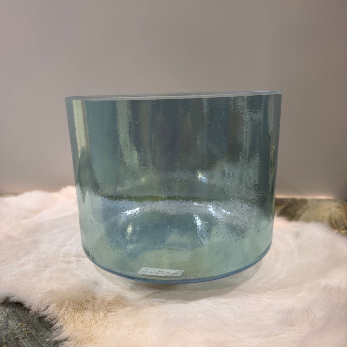 8"  D# -40 AQUA AURA GOLD ALCHEMY CRYSTAL SINGING BOWL