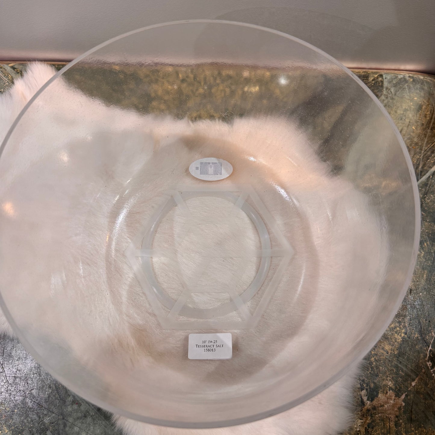 10"  F# -25 TESSERECT SALT ALCHEMY CRYSTAL SINGING BOWL