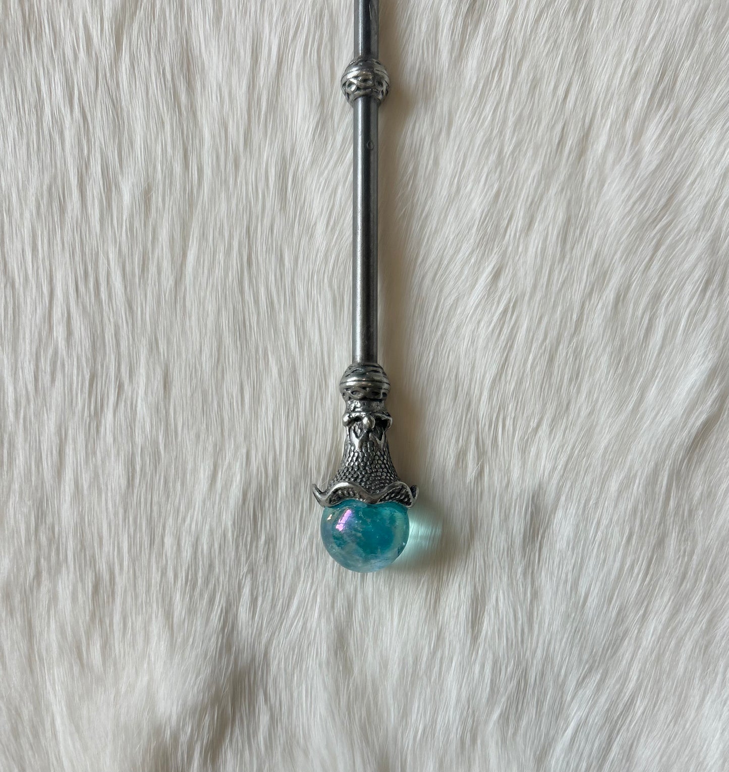 Faery Magic Wand - Rose Quartz / Aqua Aura #19: Available