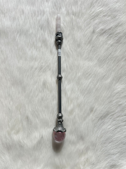 Faery Magic Wand - Pink Aura Quartz  / Rose Quartz #6