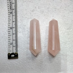 Vogel shaped faceted shaed double terminated point - Rose Quartz