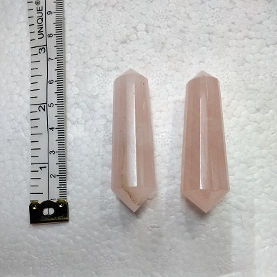 Vogel shaped faceted shaed double terminated point - Rose Quartz