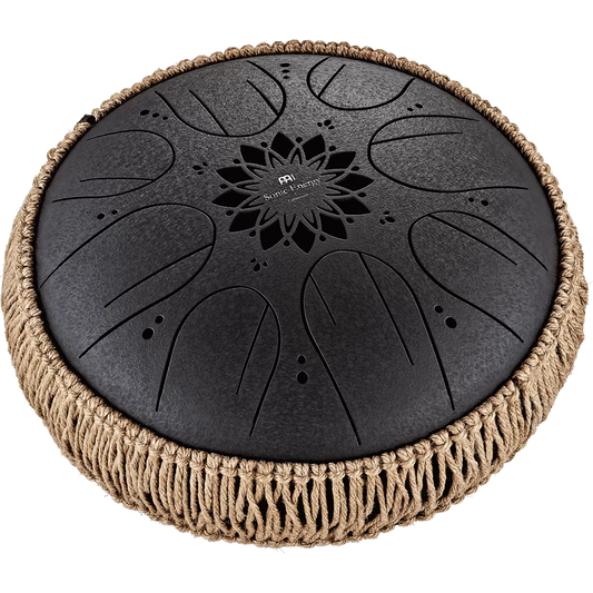 Octave Steel Tongue Drums 10" Medium Octave Steel Tongue Drum, B Minor, 8 Notes, 432 Hz, Black - MOSTD1BK
