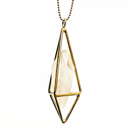 Lumia Pendant - Clear Quartz & necklace