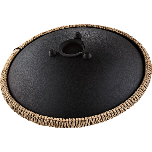 16" Steel tongue drum D cord, Lasered floral design black - Meinl Sonic Energy