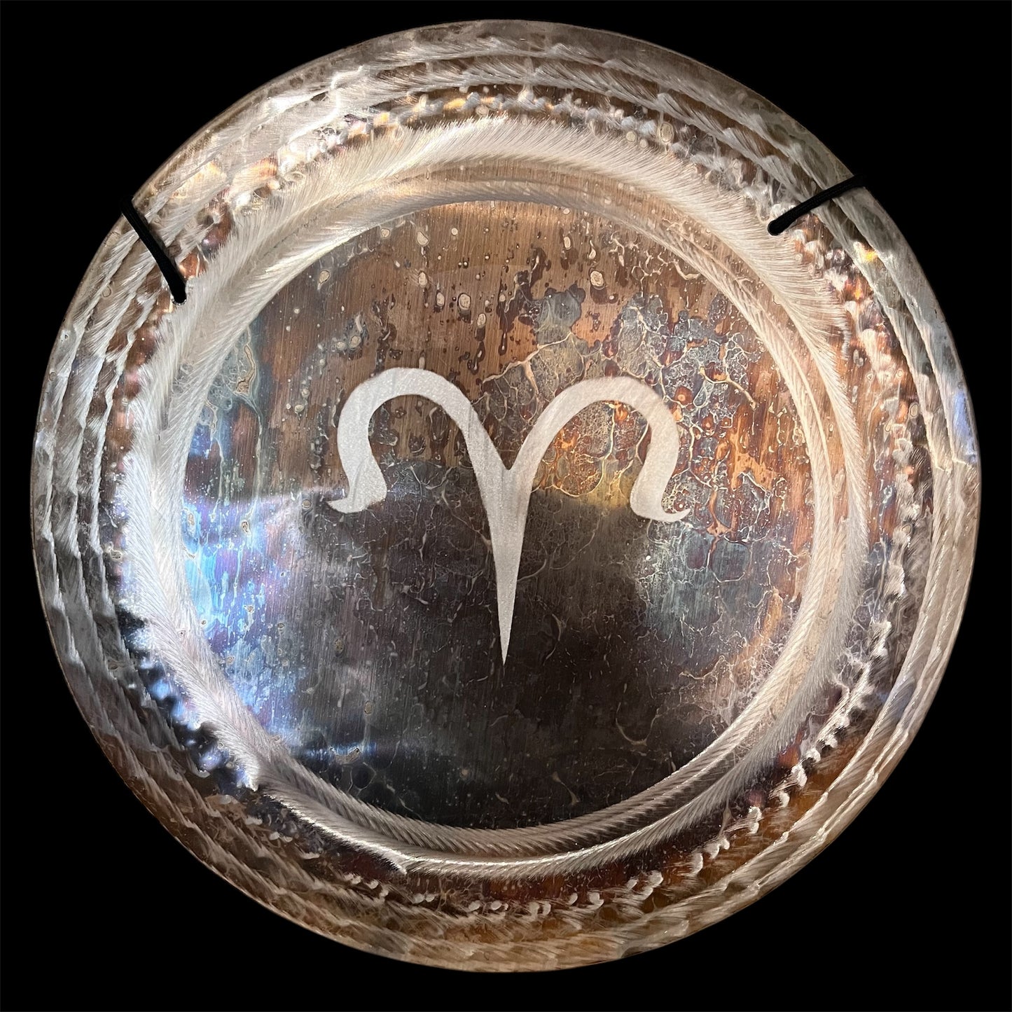 15” / 40 cm Nickel Silver Arias Zodiac sign Handheld Gong - Grotta Sonora