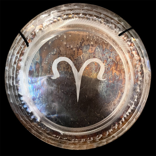 15” / 40 cm Nickel Silver Arias Zodiac sign Handheld Gong - Grotta Sonora