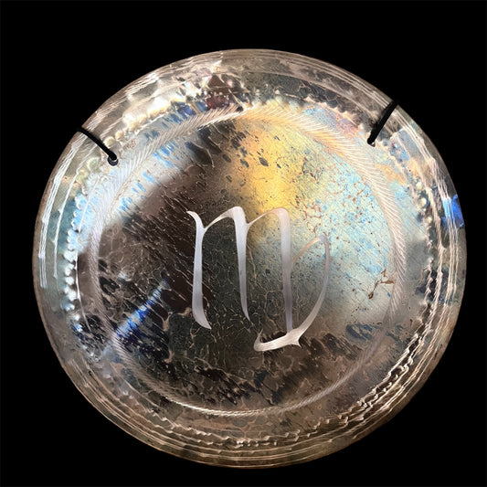 15” / 40 cm Nickel Silver Virgo Zodiac sign Handheld Gong - Grotta Sonora