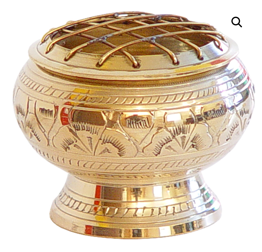 BRASS INCENSE BURNER+GRID 2.75″