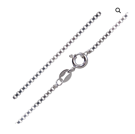 STERLING SILVER CHAIN - BOX LINKS 18″