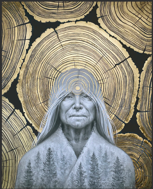 Canvas: "Forgotten Elders” painting by Autumn Skye