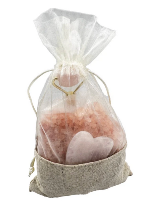 Himalayan Salt Spa Gift Bag with Gua Sha and Roller