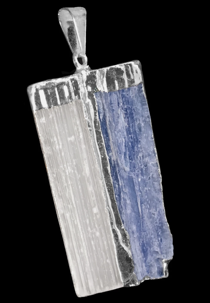 Blue Kyanite & Selenite Pendant